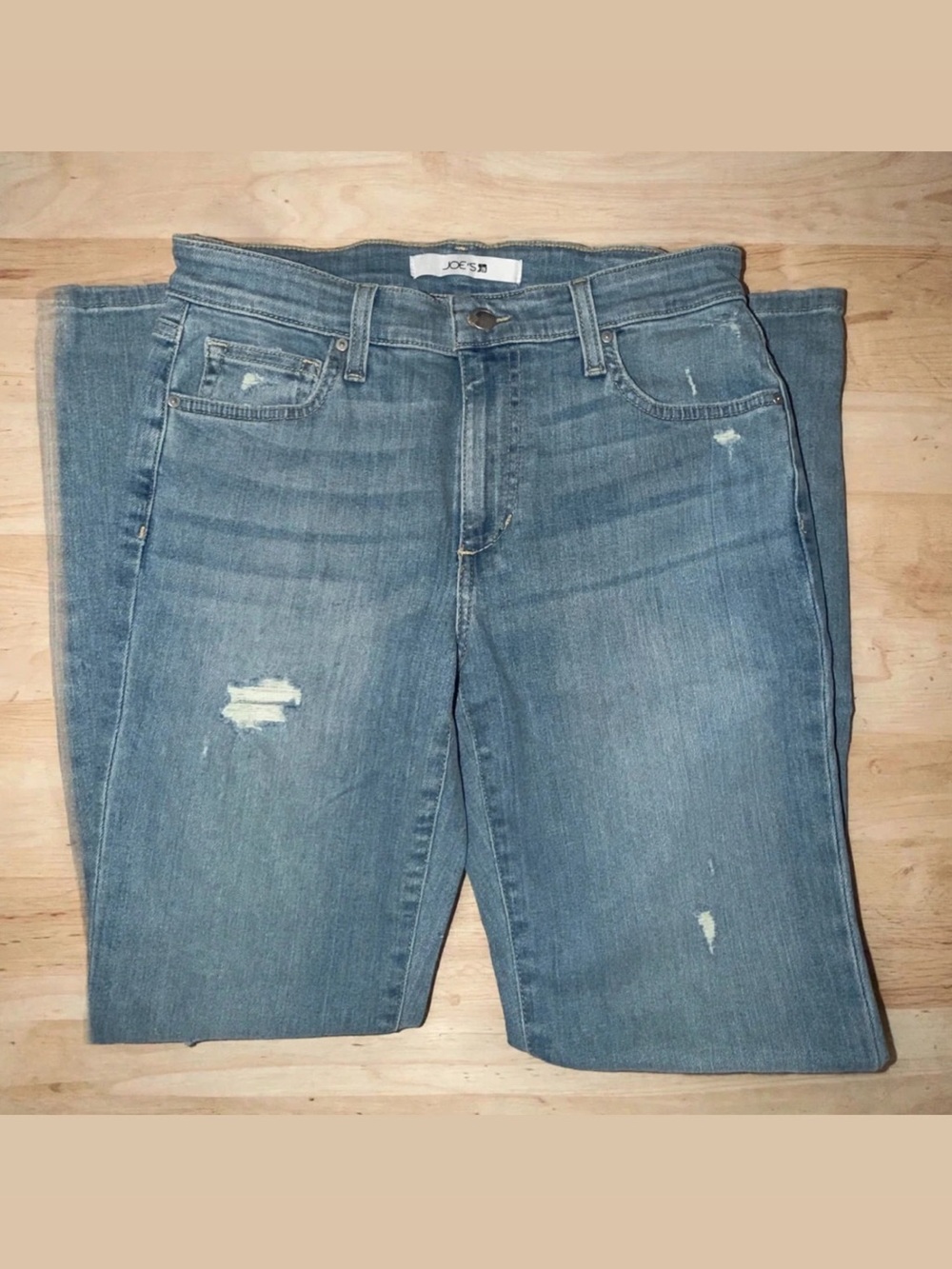 Joe's Jeans Women's Light Blue Straight Leg Distressed Jeans